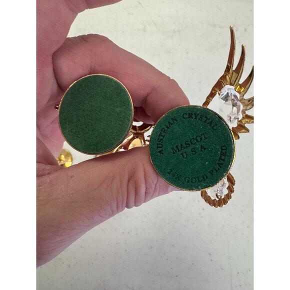 Vtg 24k Gold Plated Austrian Crystal Bird Rose Flower Butterfly Figure Set of 4 - Picture 5 of 7